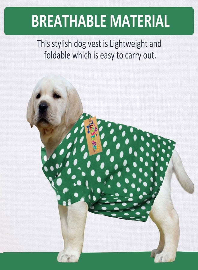 ويستيرن إرا قميص مطبوع عصري فائق النعومة من ويسترن إيرا، ملابس مريحة للغاية للكلاب، قميص قطني مطبوع يسمح بمرور الهواء، قميص خفيف الوزن لطيف لحيواناتك الأليفة (مقاس متوسط - 16 بوصة) (أخضر منقط) - Image 2